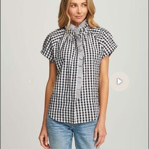 Black and White Checkered Women's Top
